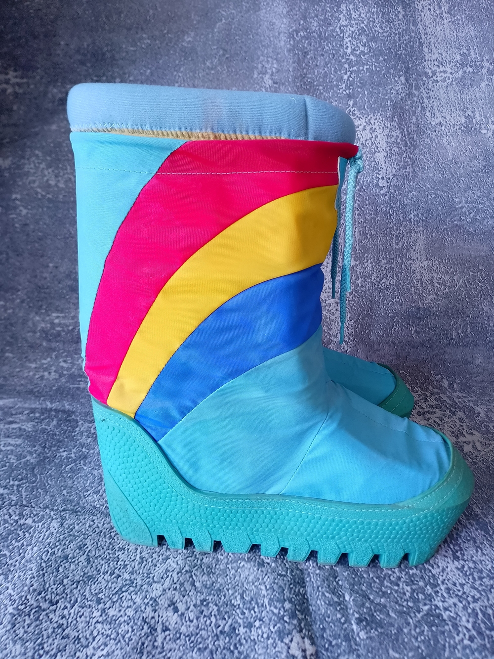 RARE Vintage 1980s Rainbow-striped Moon Boots UNISEX - Picture 7 of 16